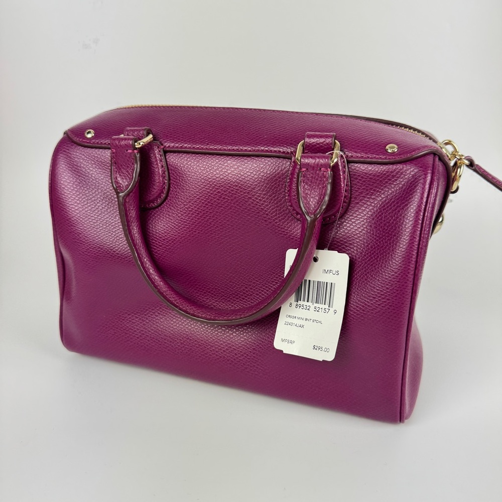 Coach Pebble Leather Satchel in Fuchsia - Picture 4 of 7